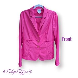 Armani Collezioni Pink Three Button Logo Blazer Size 12